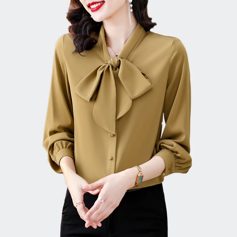 Autumn High-end Stand-up Collar Shirt Women's Office Temperament Long-sleeved Top 2022 New Blue Bottoming Fashion Ribbon Blouses
Autumn High-end Stand-up Collar Shirt Women's Office Temperament Long-sleeved Top 2022 New Blue Bottoming Fashion Ribbon Blouses