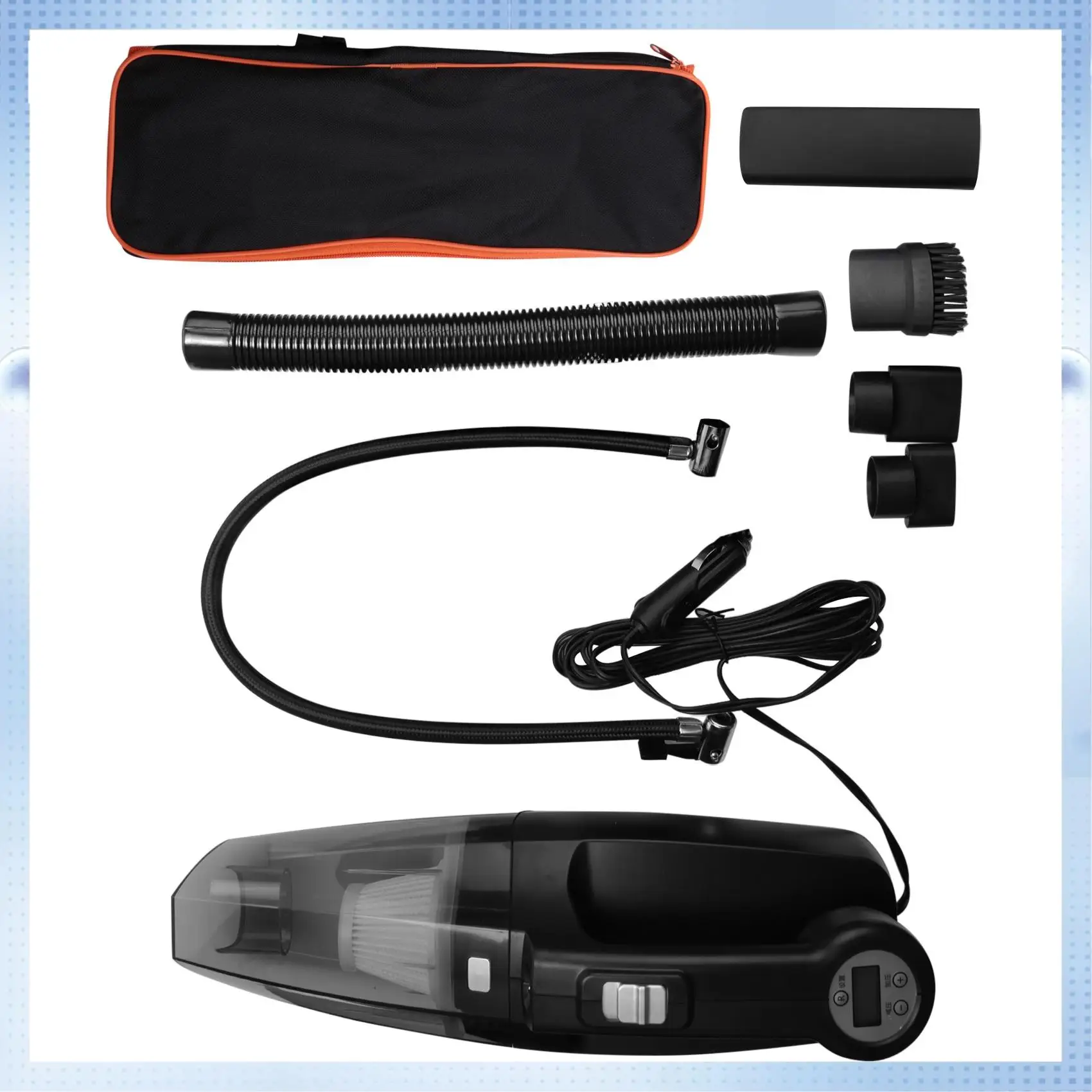 AM-4 In 1 Car Vacuum Cleaner Tire Inflator 7000PA High Power Suction Wet/Dry Portable Vacuum Cleaner With LCD Display
AM-4 In 1 Car Vacuum Cleaner Tire Inflator 7000PA High Power Suction Wet/Dry Portable Vacuum Cleaner With LCD Display