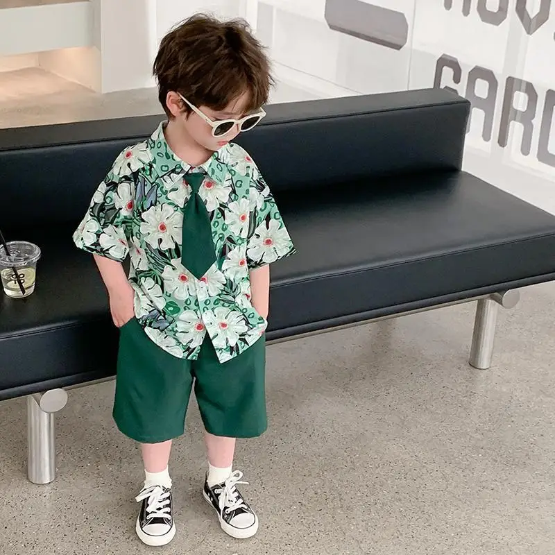 Summer Baby Boy Clothing Sets Fashion Floral Shirt T-shirt+Shorts Children 2Pcs Suit Lnfants Kids Leisure Beach Top Set 2-10Year
Summer Baby Boy Clothing Sets Fashion Floral Shirt T-shirt+Shorts Children 2Pcs Suit Lnfants Kids Leisure Beach Top Set 2-10Year