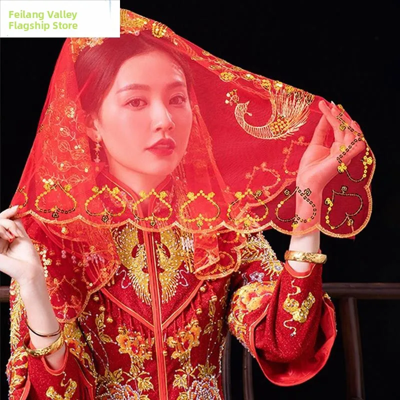 Red Half-Transparent Silk Headscarf for Bridal Wedding Chinese Style Cover up Soft Fabric Bridal Veil Wedding Accessory
Red Half-Transparent Silk Headscarf for Bridal Wedding Chinese Style Cover up Soft Fabric Bridal Veil Wedding Accessory