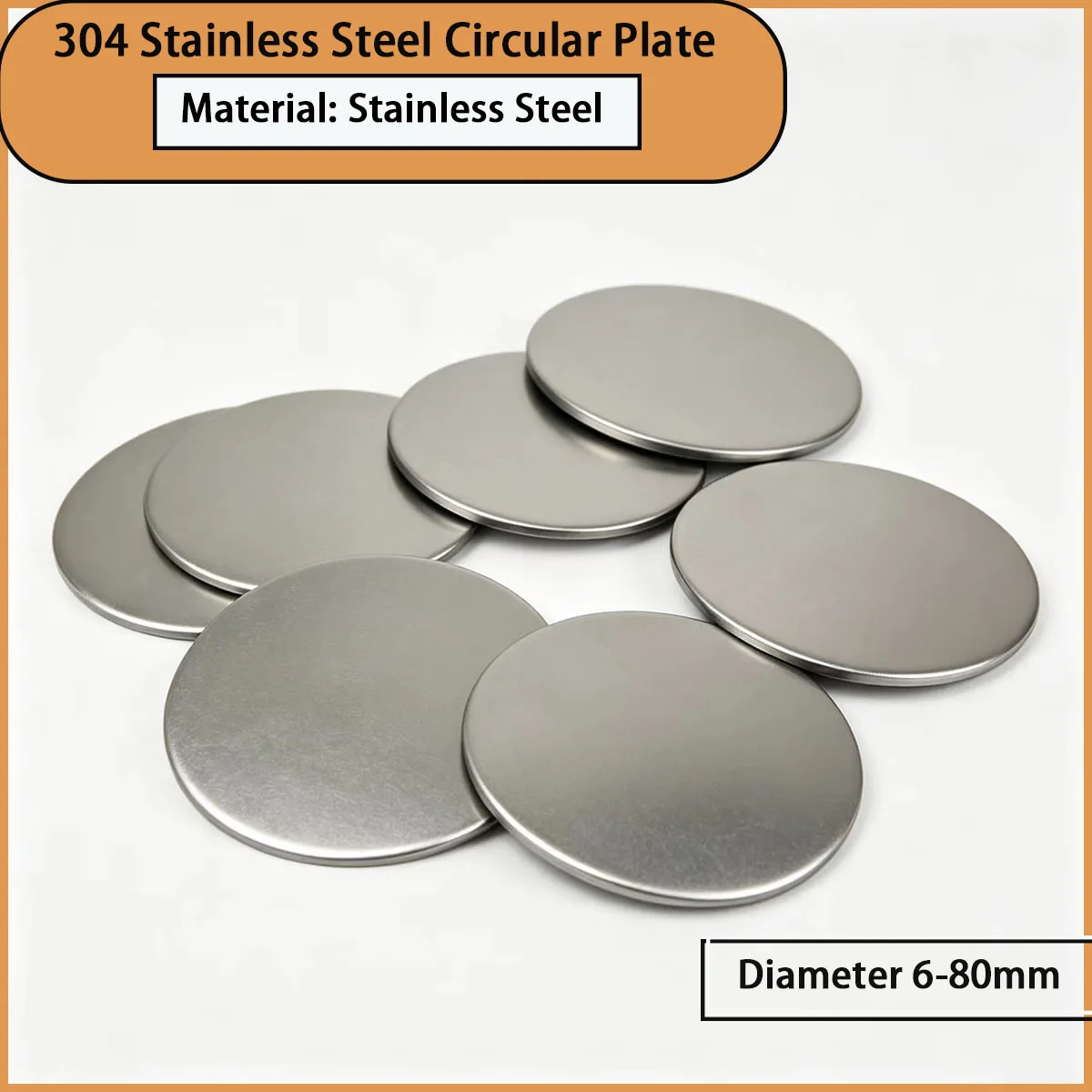 304 stainless steel circular plate with a diameter of 6-80mm is used for mechanical parts, hardware products, etc
304 stainless steel circular plate with a diameter of 6-80mm is used for mechanical parts, hardware products, etc