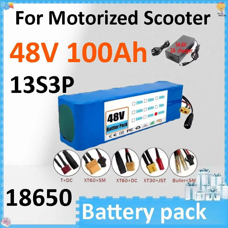 18650 48V 100Ah 13s3p Lithium Battery Pack 100000mAh for Motorized Scooter Batteries Built in BMS with Charger
18650 48V 100Ah 13s3p Lithium Battery Pack 100000mAh for Motorized Scooter Batteries Built in BMS with Charger