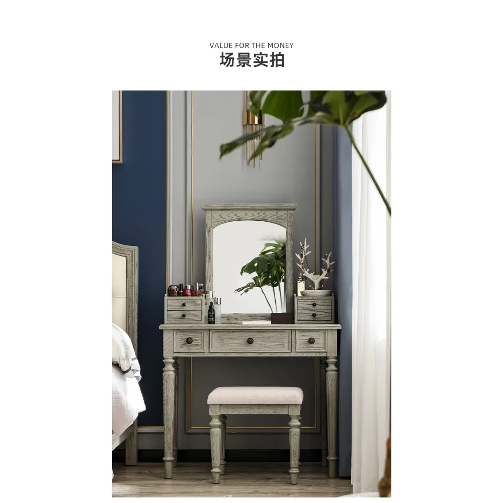 Solid wood light luxury bedroom makeup table, all solid wood dresser
Solid wood light luxury bedroom makeup table, all solid wood dresser