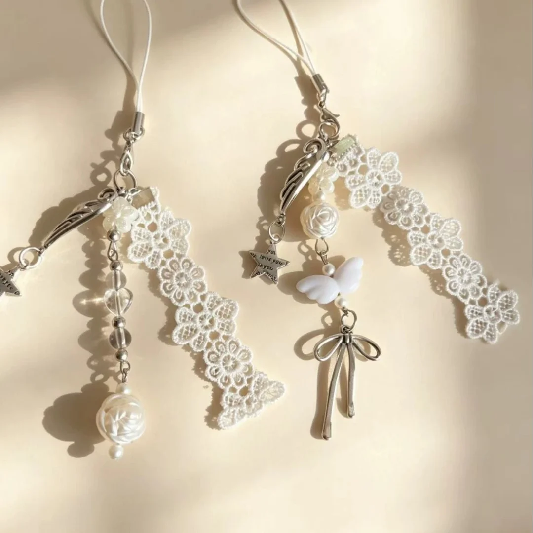 Lace Flower Beaded Phone Strap CCD Chain Handmade Pearl Butterfly Bow Pendant for Phone Bag Keychain Kawaii Accessories
Lace Flower Beaded Phone Strap CCD Chain Handmade Pearl Butterfly Bow Pendant for Phone Bag Keychain Kawaii Accessories