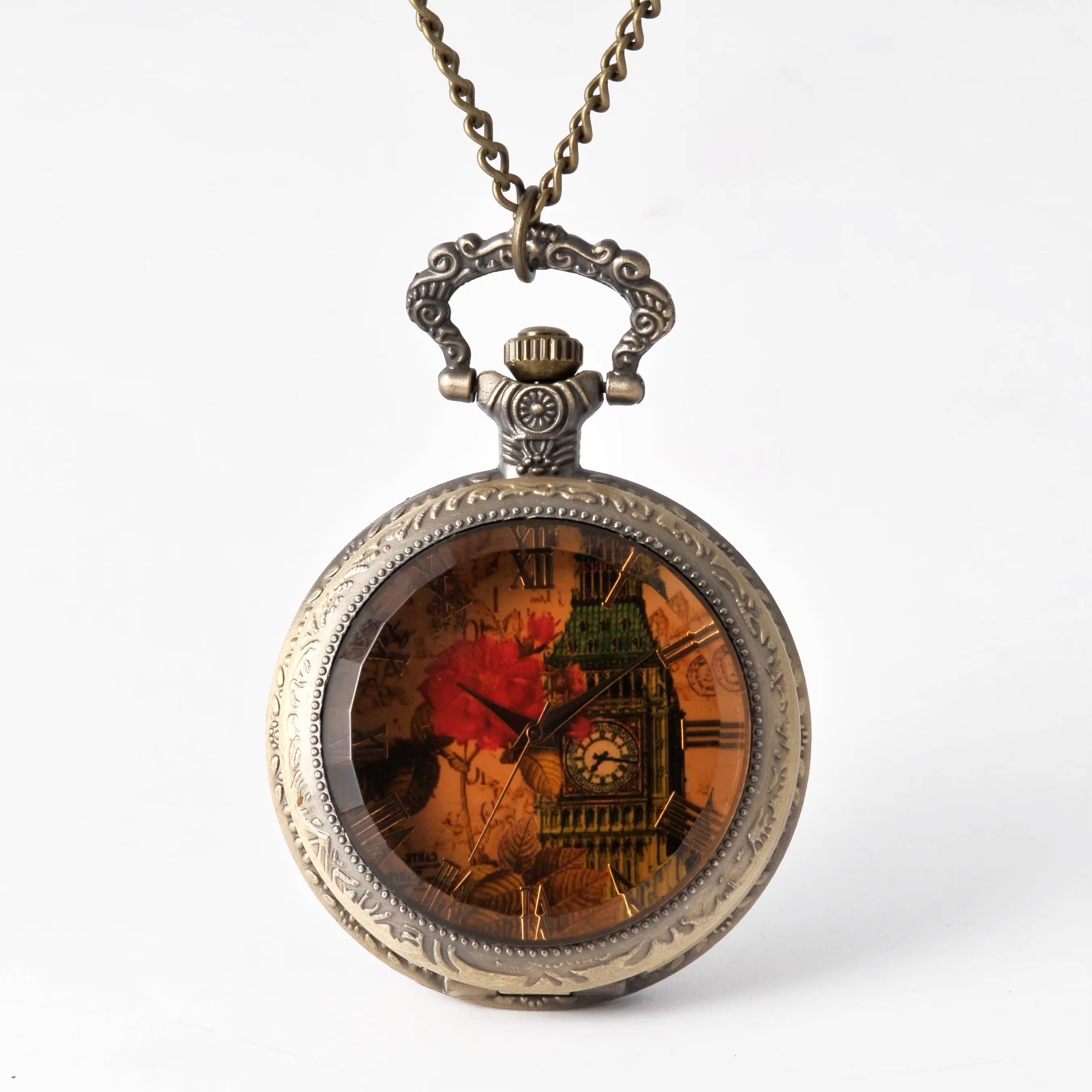 8848Trend retro brown glass Roman numerals inside color Big Ben clock pattern Chic pointer quartz pocket watch
8848Trend retro brown glass Roman numerals inside color Big Ben clock pattern Chic pointer quartz pocket watch