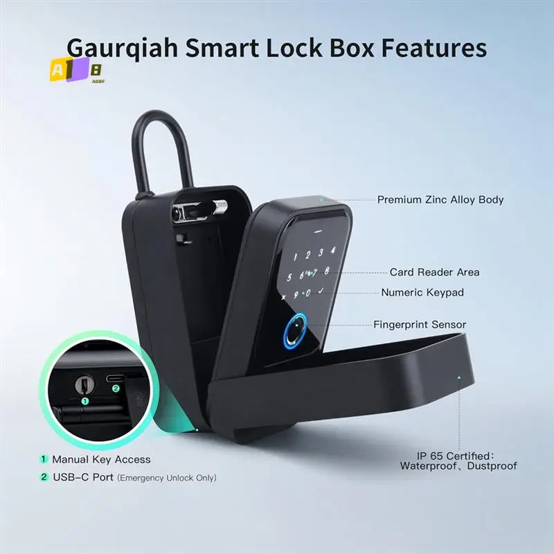 A08F-Smart Key Lock Box, отпечаток пальца, управление, ключ, пароль, карта доступа, разблокировка Bluetooth, офисная безопасность - настенный монтаж
A08F-Smart Key Lock Box, отпечаток пальца, управление, ключ, пароль, карта доступа, разблокировка Bluetooth, офисная безопасность - настенный монтаж