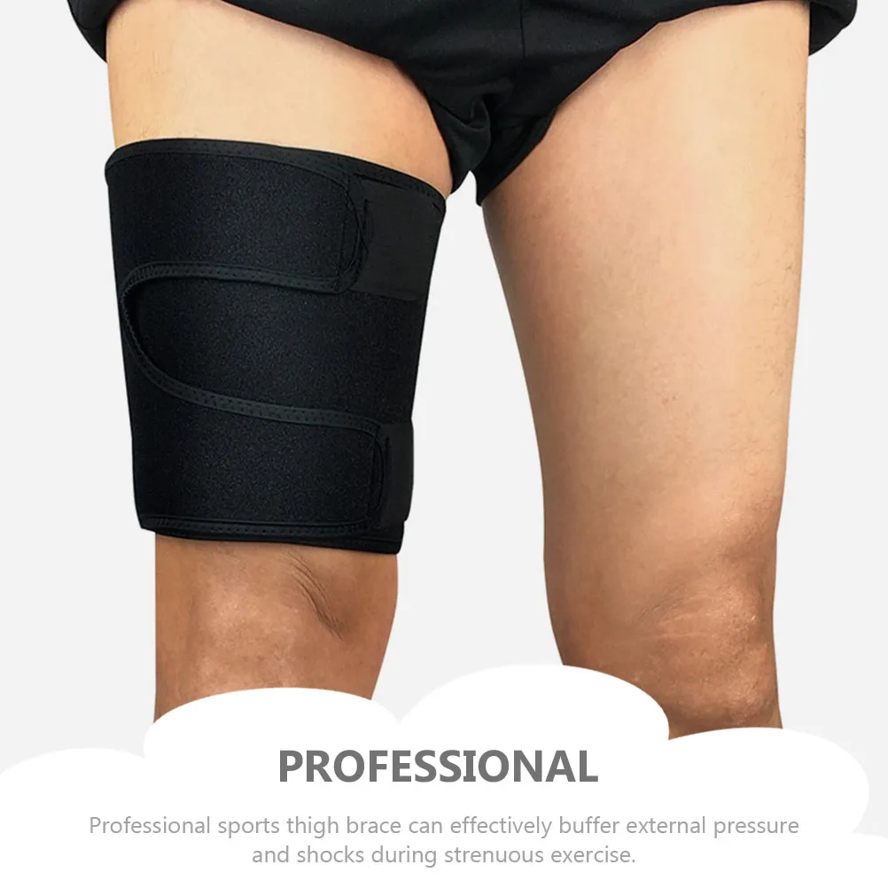 Adjustable Black Thigh Brace Breathable Sports Fitness Support Sleeve Compression Protector for Running Hiking Football
Adjustable Black Thigh Brace Breathable Sports Fitness Support Sleeve Compression Protector for Running Hiking Football