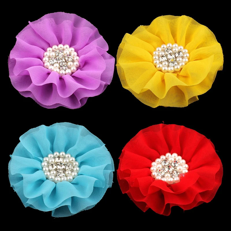 50pcs/lot 4" 15colors Big Chiffon Flower+Rhinestone Pearl Button For Hair Accessories Artificial Fabric Flowers For Headbands
50pcs/lot 4" 15colors Big Chiffon Flower+Rhinestone Pearl Button For Hair Accessories Artificial Fabric Flowers For Headbands