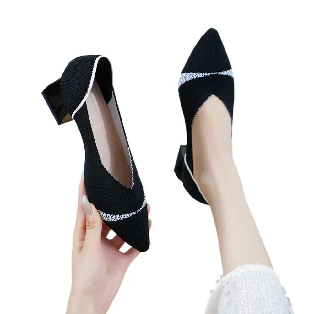 New Women's Shoes Fashion Pointed High Heel Elastic Knitted Breathable Latex Sweat-absorbing insole Non slip Rubber Sole Sh 42
New Women's Shoes Fashion Pointed High Heel Elastic Knitted Breathable Latex Sweat-absorbing insole Non slip Rubber Sole Sh 42