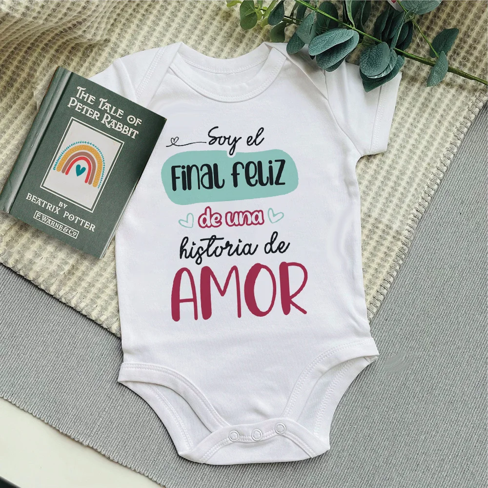 I Am The Happy Ending of A Love Story Spanish Print Funny Infant Bodysuit Newborn Short Sleeve Jumpsuit Clothes Cute Baby Romper
I Am The Happy Ending of A Love Story Spanish Print Funny Infant Bodysuit Newborn Short Sleeve Jumpsuit Clothes Cute Baby Romper
