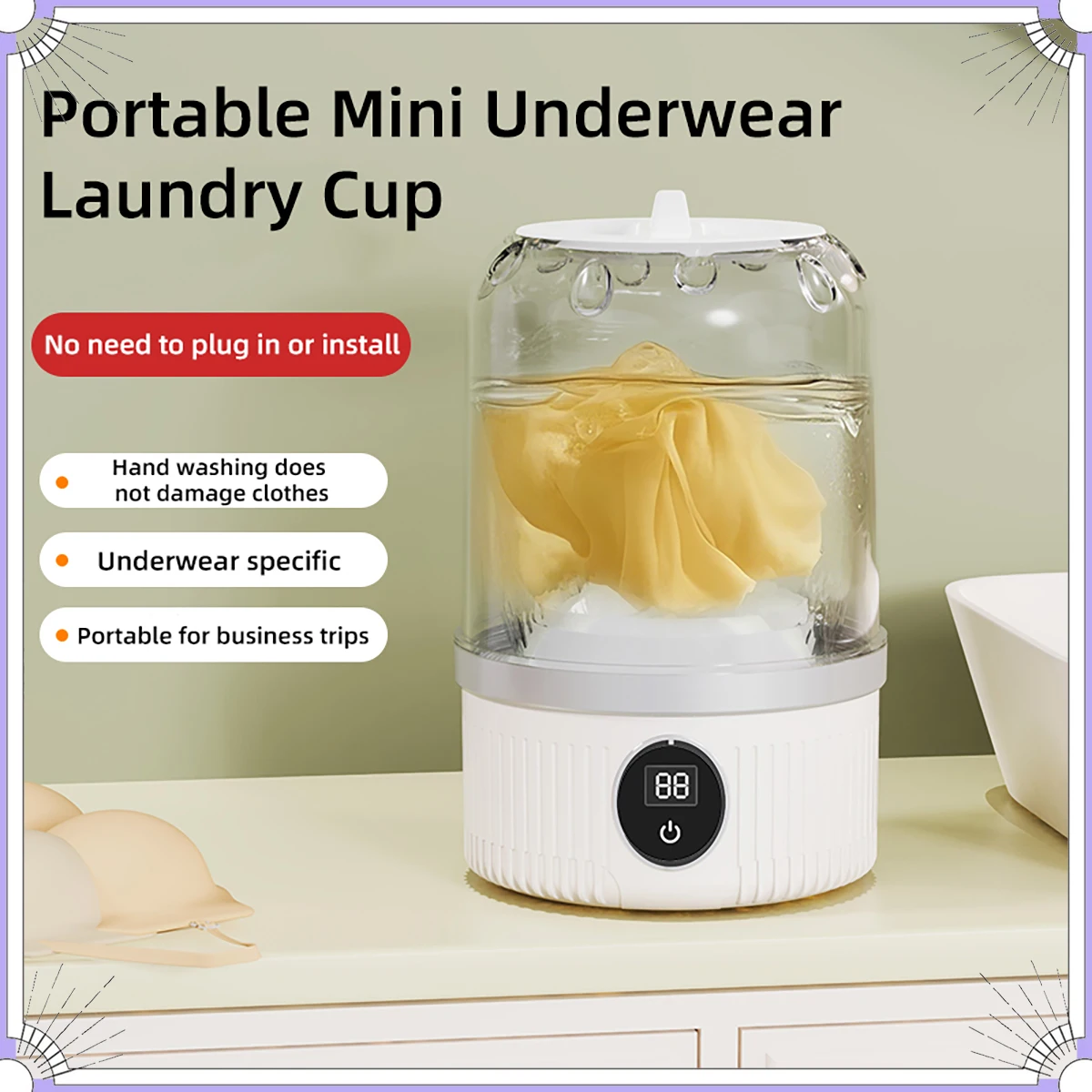 Mini Washing Machine Household Electric Washing Cup Underwear Socks Small Wireless Charging Pet Clothes Washing Machine
Mini Washing Machine Household Electric Washing Cup Underwear Socks Small Wireless Charging Pet Clothes Washing Machine