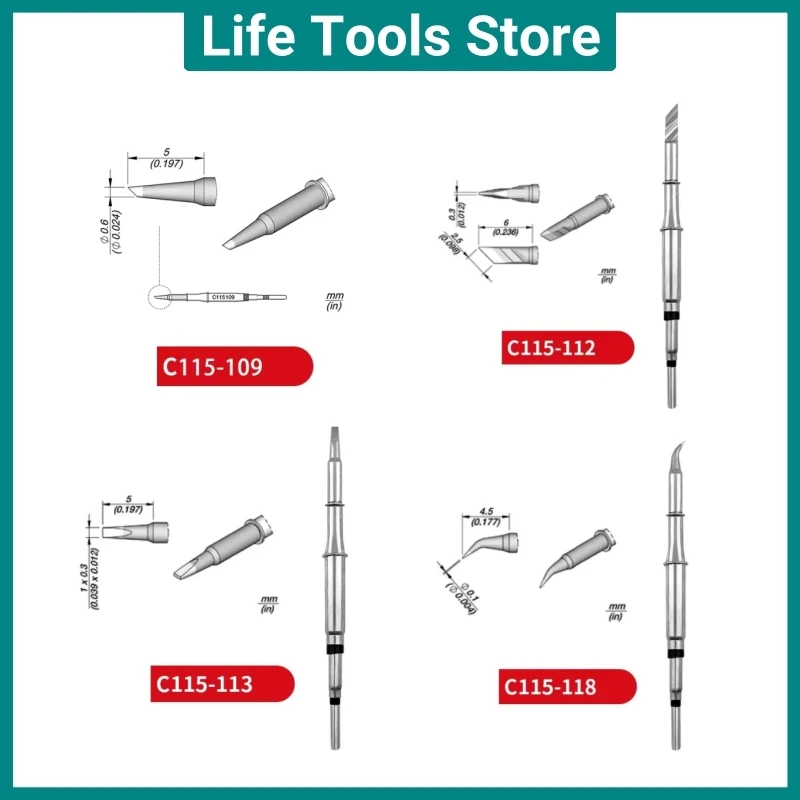 C115 105/106/109/112/113/114/117/118/124/125/126/128 Soldering Tips compatible for JBC NASE/NANE NT115 Handle Phone Repair Tools
C115 105/106/109/112/113/114/117/118/124/125/126/128 Soldering Tips compatible for JBC NASE/NANE NT115 Handle Phone Repair Tools