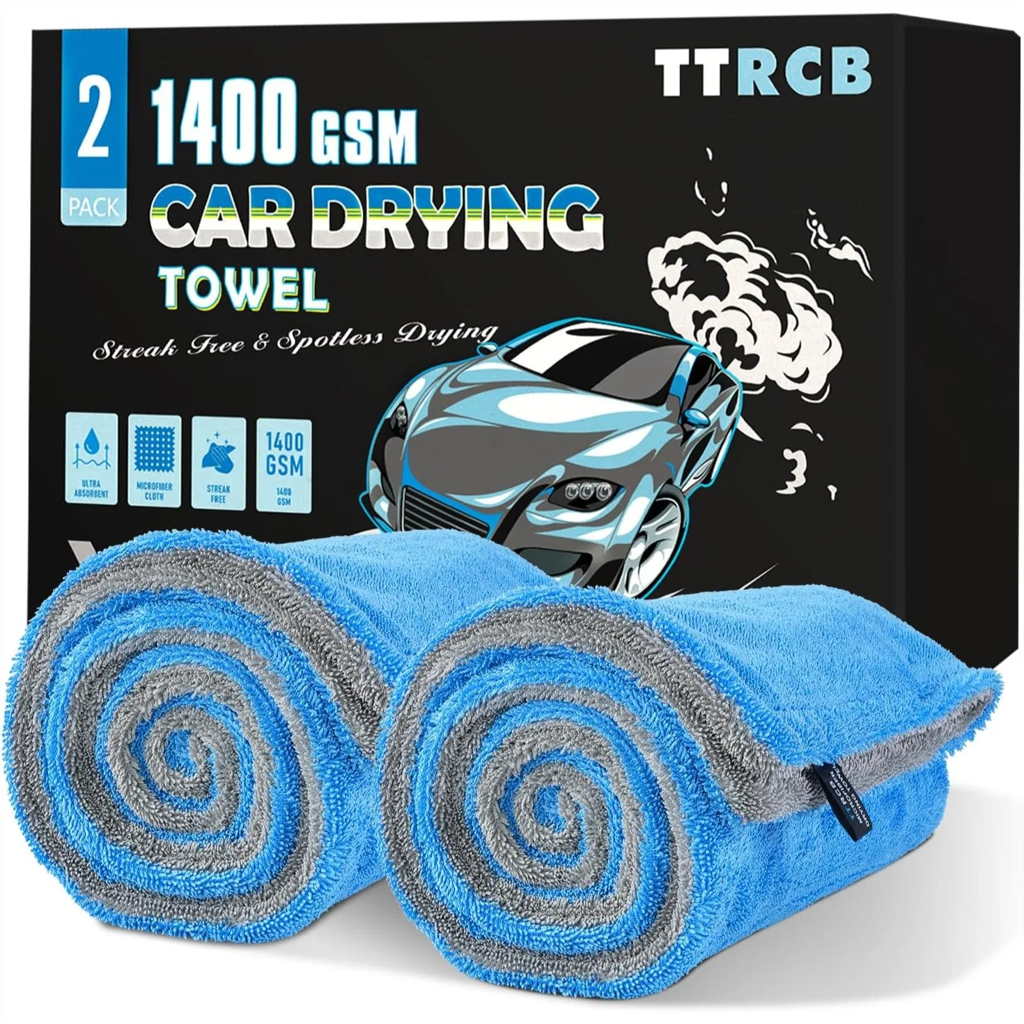 2 Pack Car Drying Towels, 48x24 Inch Extra Large Microfiber Towels for Cars, 1400 GSM Ultra-Absorbent Streak Free Detailing
2 Pack Car Drying Towels, 48x24 Inch Extra Large Microfiber Towels for Cars, 1400 GSM Ultra-Absorbent Streak Free Detailing