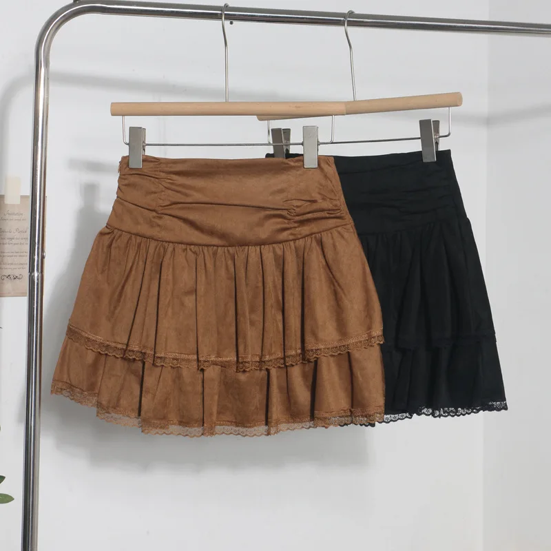 Autumn New Women's Imitation Leather Velvet Lace High Waist Skirt Anti-light Cake Skirt A Word Short Skirt
Autumn New Women's Imitation Leather Velvet Lace High Waist Skirt Anti-light Cake Skirt A Word Short Skirt