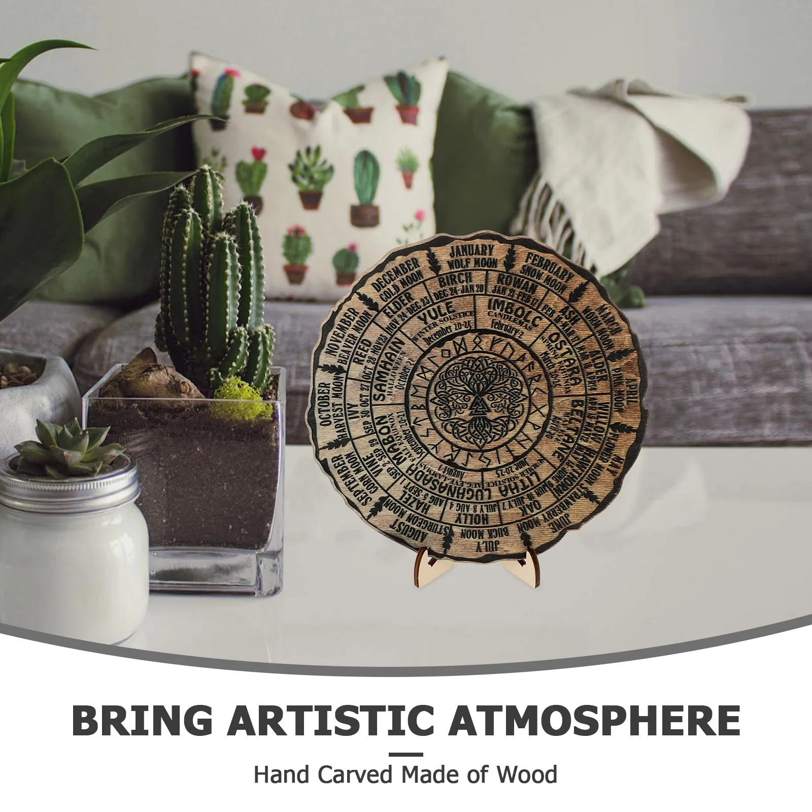 Wooden Tree Ring Calendar Ornament for Home Office Natural Wood Wheel of The Year Desktop Decoration Desktop Decoration
Wooden Tree Ring Calendar Ornament for Home Office Natural Wood Wheel of The Year Desktop Decoration Desktop Decoration