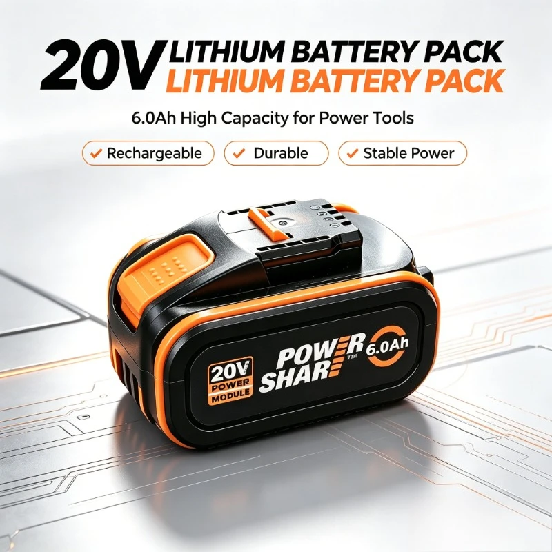 20V Power Share Lithium Ion Replacement Battery, 4.0/6.0/8.0Ah High Capacity Rechargeable Battery for 20V Cordless Power Tool
20V Power Share Lithium Ion Replacement Battery, 4.0/6.0/8.0Ah High Capacity Rechargeable Battery for 20V Cordless Power Tool