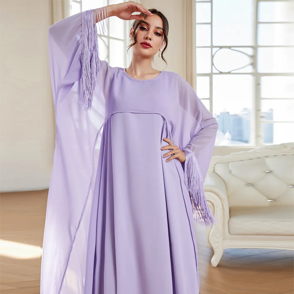 Women Dubai Abaya Sets New Fashion Tassel Long Blouse Gauze Dress Two-piece Suit for Women
Women Dubai Abaya Sets New Fashion Tassel Long Blouse Gauze Dress Two-piece Suit for Women