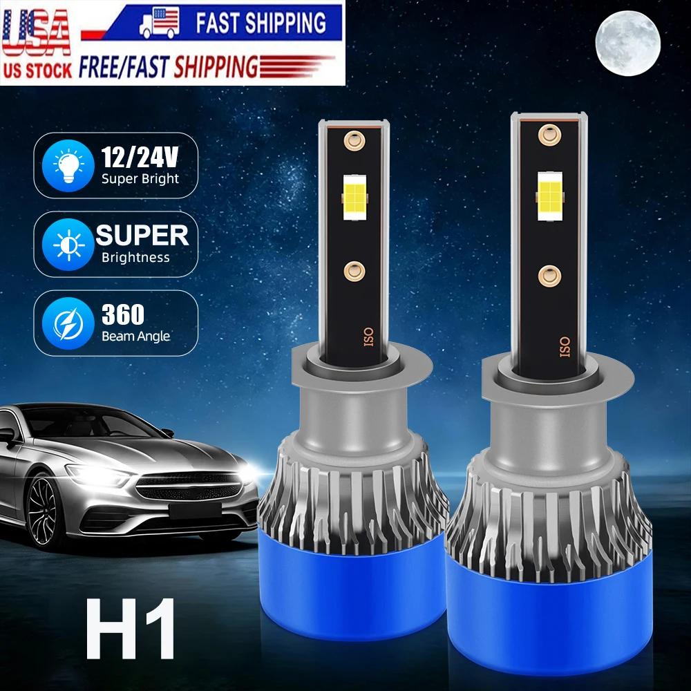 LED Headlight Bulbs CANBUS H1 High/Low Beam 20000LM Super Bright 6000k White 3570 CSP Light Bulbs 1:1 Size For DC12V Vehicles
LED Headlight Bulbs CANBUS H1 High/Low Beam 20000LM Super Bright 6000k White 3570 CSP Light Bulbs 1:1 Size For DC12V Vehicles