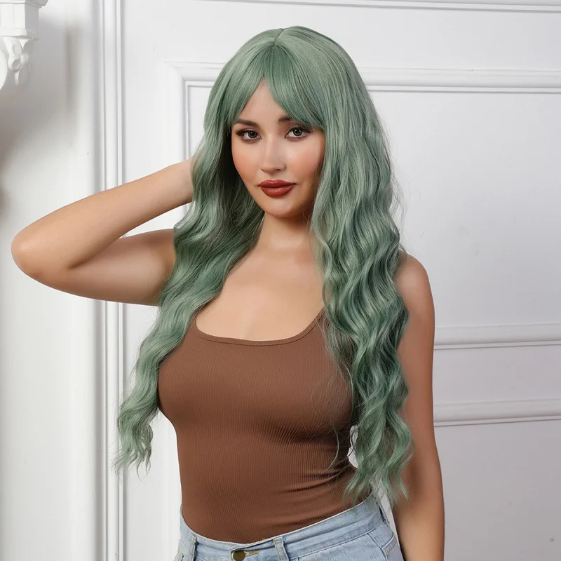 Зеленый длинный кудрявый парик с челкой для женщин, из термостойкого волокна, полный парик с челкой, длинные вьющиеся волосы
Зеленый длинный кудрявый парик с челкой для женщин, из термостойкого волокна, полный парик с челкой, длинные вьющиеся волосы