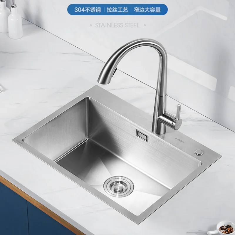 *Kitchen vegetable basin 304 stainless steel brushed without fear of oil pollution Sink thickened large diameter single slot
*Kitchen vegetable basin 304 stainless steel brushed without fear of oil pollution Sink thickened large diameter single slot