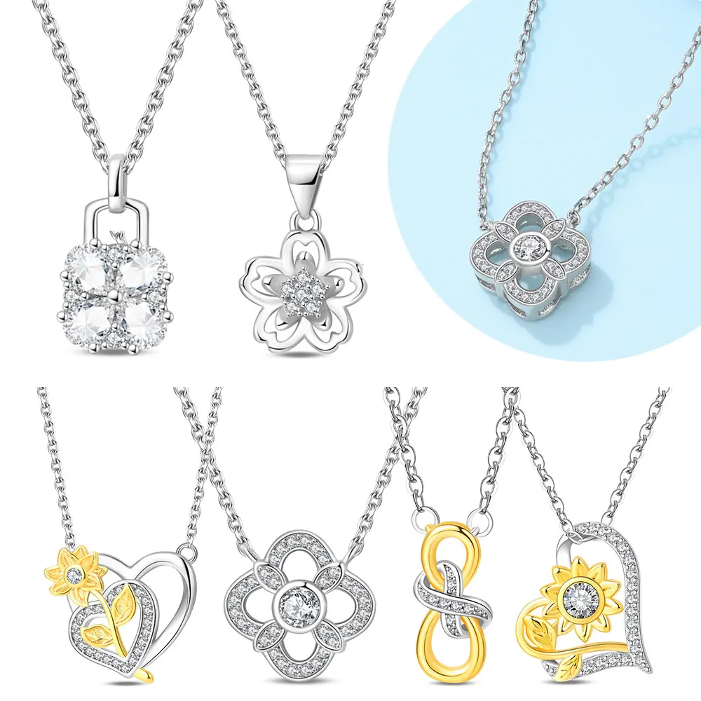 Original 925 Silver Golden Sunflowers and Cherry Blossoms Heart Necklace Valentine's Women Gift Accessory
Original 925 Silver Golden Sunflowers and Cherry Blossoms Heart Necklace Valentine's Women Gift Accessory