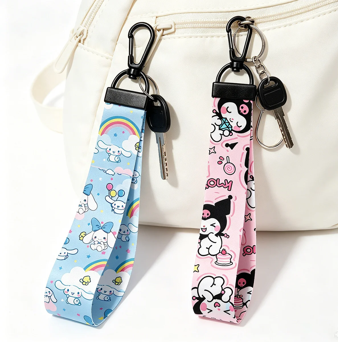 Hello Kitty Lanyard Keychain Anime Kuromi Cinnamoroll Ribbon Key Ring Wrist Strap Women Backpack Decoration Fashion Accessories
Hello Kitty Lanyard Keychain Anime Kuromi Cinnamoroll Ribbon Key Ring Wrist Strap Women Backpack Decoration Fashion Accessories
