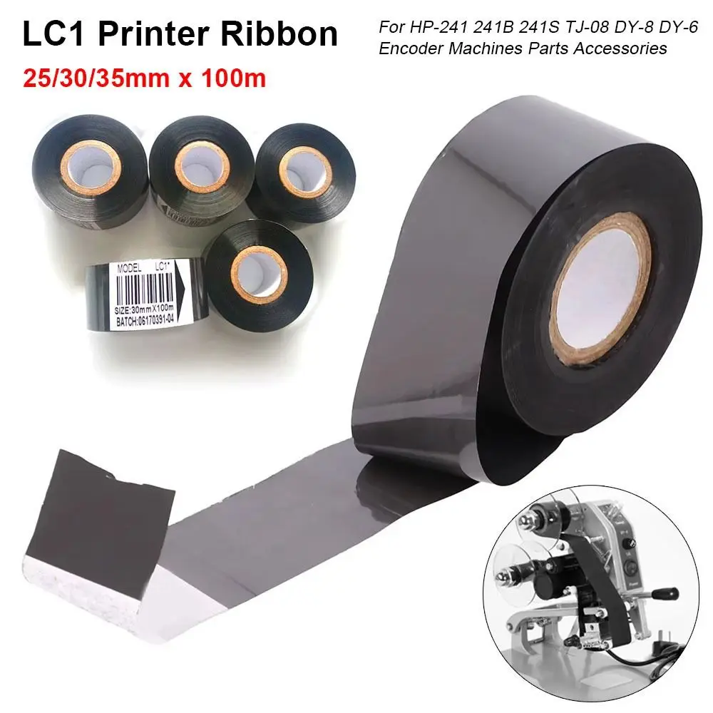 1Roll Black LC1 Printer Ribbon 25/30/35mm 100m Printer Tape Thermal Coding Printing Machine Parts
1Roll Black LC1 Printer Ribbon 25/30/35mm 100m Printer Tape Thermal Coding Printing Machine Parts