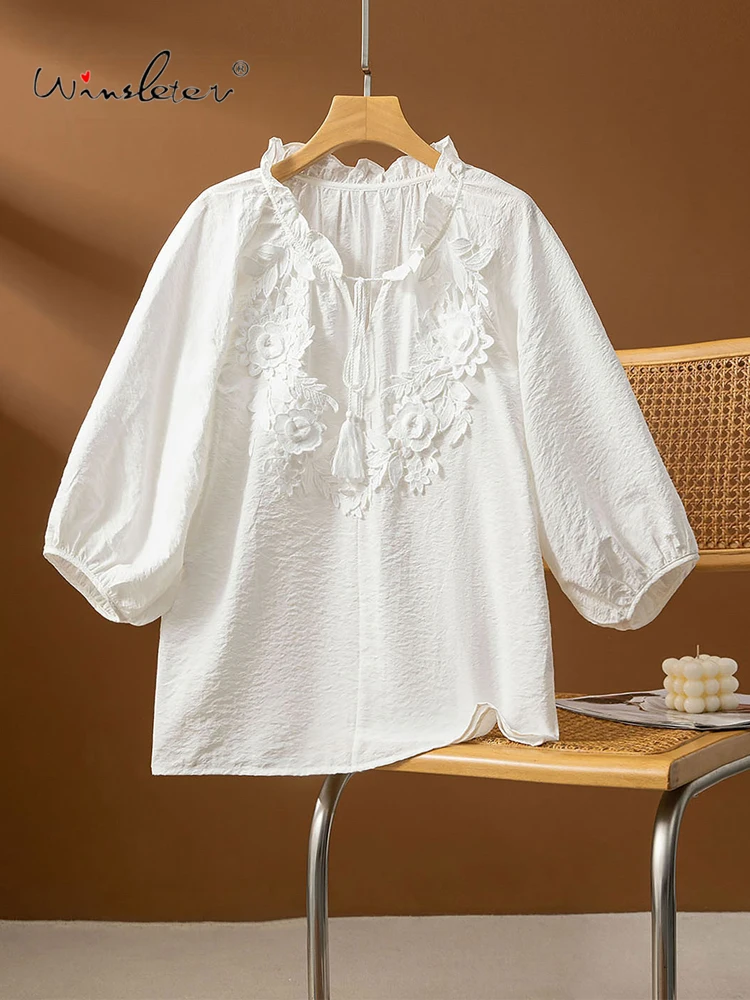 Winsleter-76%Dry Silk 24%Nylon Elegant Shirt, Lantern Sleeve Embroidery, Women French Design Loose Blouse, 2026 Summer T65740CC
Winsleter-76%Dry Silk 24%Nylon Elegant Shirt, Lantern Sleeve Embroidery, Women French Design Loose Blouse, 2026 Summer T65740CC