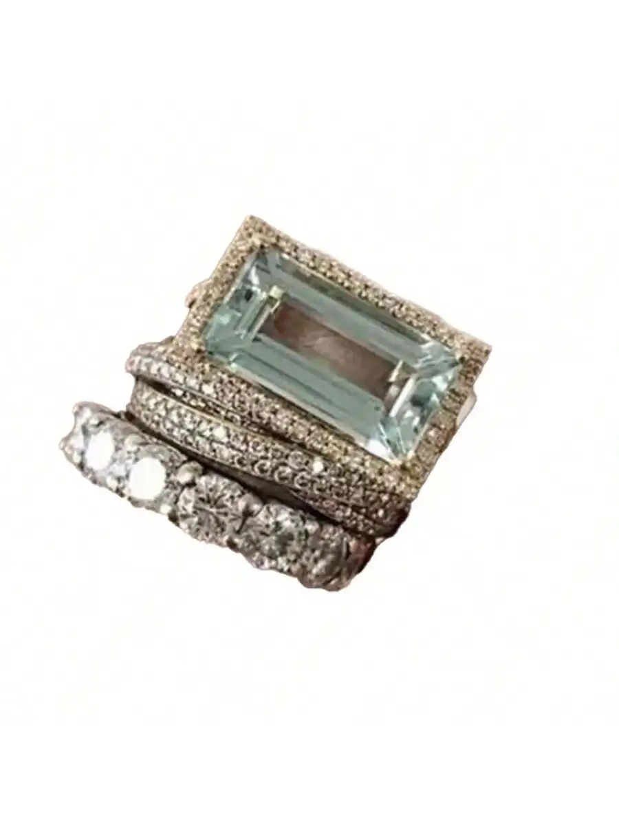 3-Piece Fashion Womens Stacking Rings With Aquamarine And Rhinestone For Party Engagement
3-Piece Fashion Womens Stacking Rings With Aquamarine And Rhinestone For Party Engagement