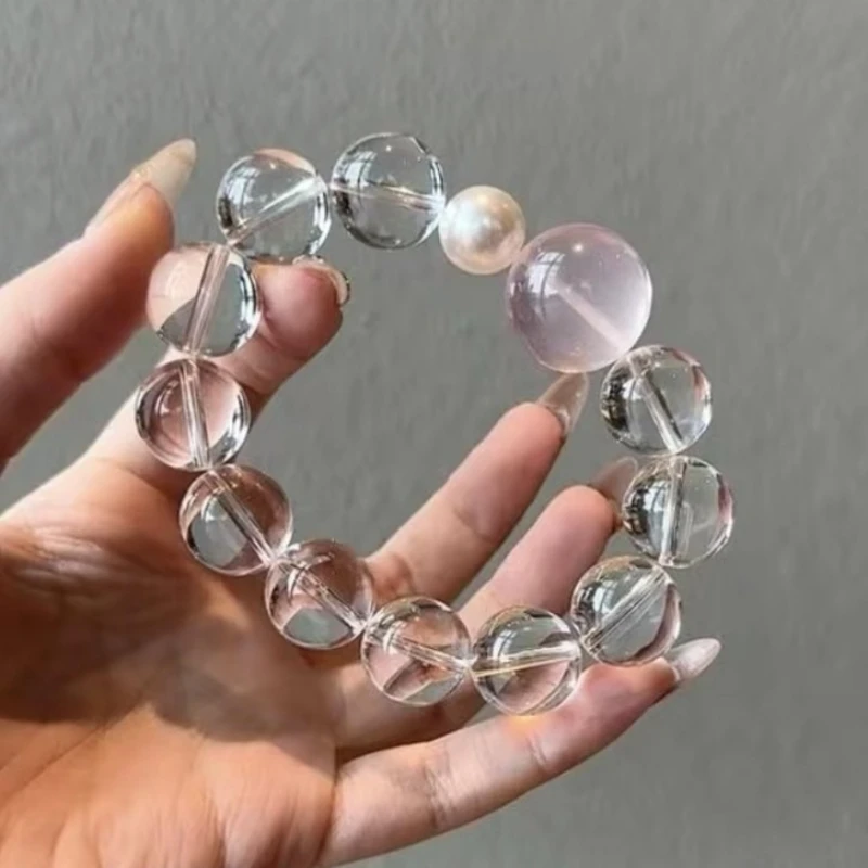 Natural Crystal Bracelet, White Crystal Powder Crystal Women's Large Particle Bracelet.
Natural Crystal Bracelet, White Crystal Powder Crystal Women's Large Particle Bracelet.