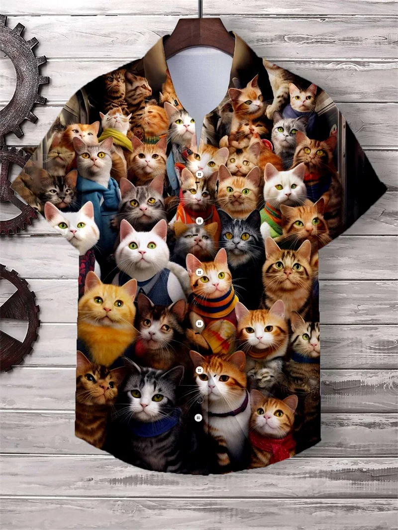 3D Printed Men's Hawaii Shirt Cute Cartoon Cat Graphic Beach Shirts Casual Men's Short Sleeves Button Lapel Aloha Shirt Top
3D Printed Men's Hawaii Shirt Cute Cartoon Cat Graphic Beach Shirts Casual Men's Short Sleeves Button Lapel Aloha Shirt Top