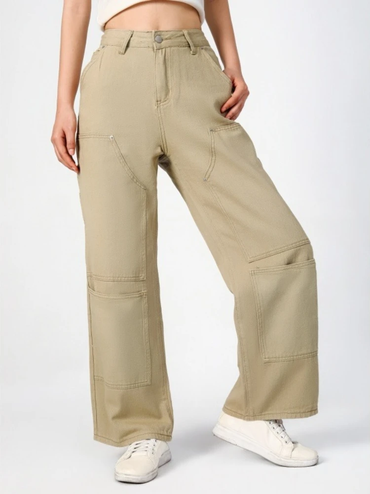 High Waist Wide Leg Cargo Pants for Women Casual Utility Denim Jeans with Multi Pockets Streetwear Straight Workwear Trousers
High Waist Wide Leg Cargo Pants for Women Casual Utility Denim Jeans with Multi Pockets Streetwear Straight Workwear Trousers