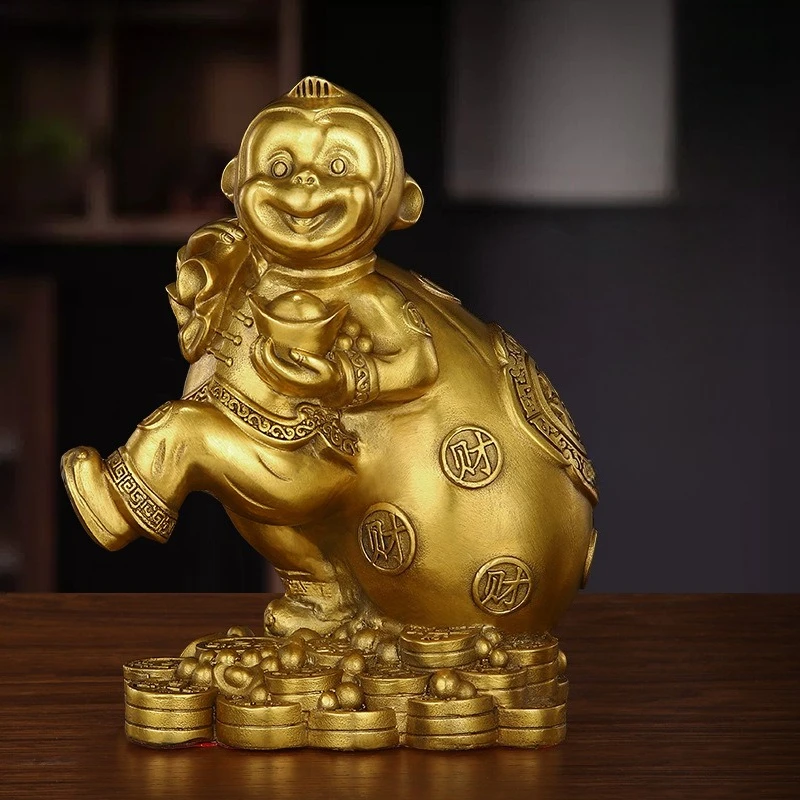 Brass Monkey Statue Chinese Zodiac Monkey Figurine Feng Shui Home Office Desk Ornament Good Luck Gift for Birthday Lunar
Brass Monkey Statue Chinese Zodiac Monkey Figurine Feng Shui Home Office Desk Ornament Good Luck Gift for Birthday Lunar