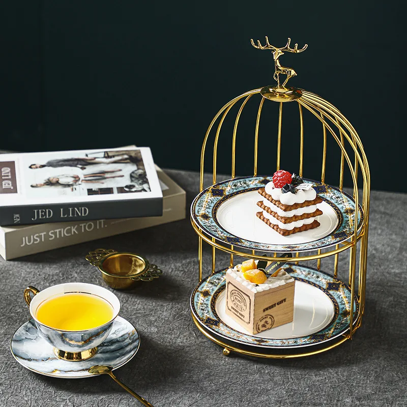 HT bone china fruit plate multi-layer cake plate home hotel banquet double-layer pastry display stand
HT bone china fruit plate multi-layer cake plate home hotel banquet double-layer pastry display stand