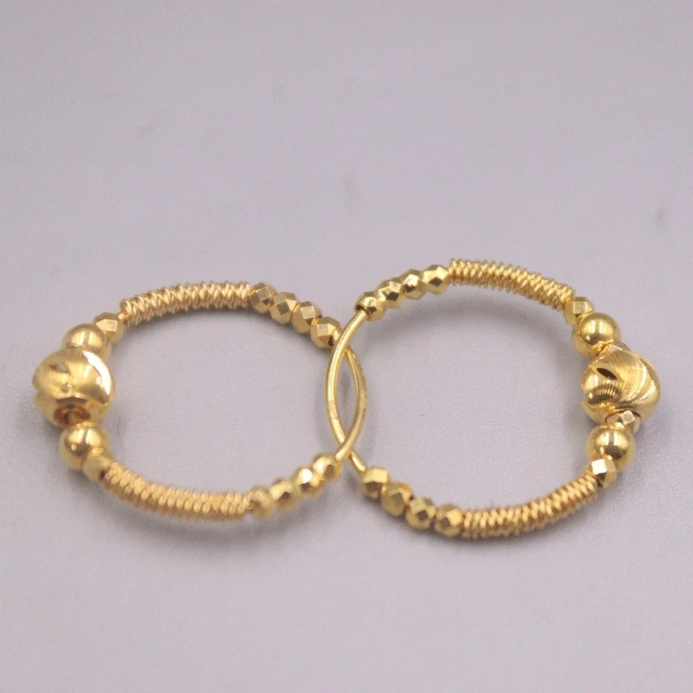 Real Pure 18K Yellow Gold Hoop Women Gift Lucky Beads Circle Earrings 2.67g
Real Pure 18K Yellow Gold Hoop Women Gift Lucky Beads Circle Earrings 2.67g