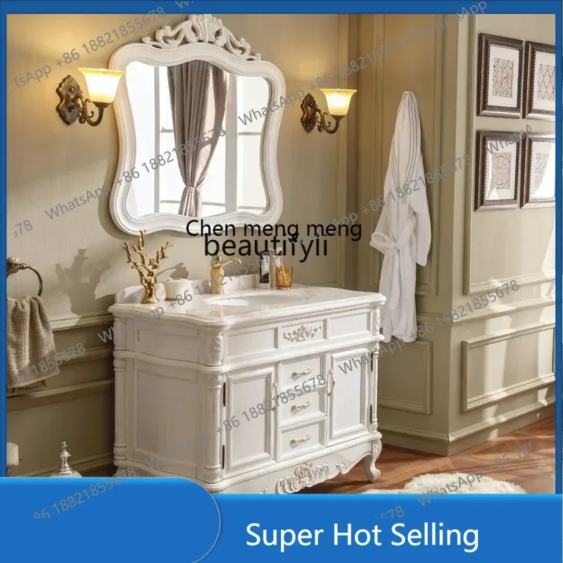 A85 European-Style Bathroom Log Hand Washing Washbasin Cabinet Combination Washstand Bathroom Cabinet Luxury Mansion
A85 European-Style Bathroom Log Hand Washing Washbasin Cabinet Combination Washstand Bathroom Cabinet Luxury Mansion