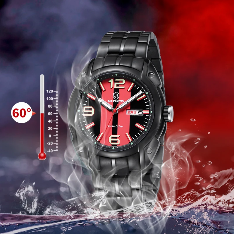 MAXVITON Men's Fashion Trend Watch, Luminous Waterproof Dual Calendar Large Dial Solar Watch
MAXVITON Men's Fashion Trend Watch, Luminous Waterproof Dual Calendar Large Dial Solar Watch