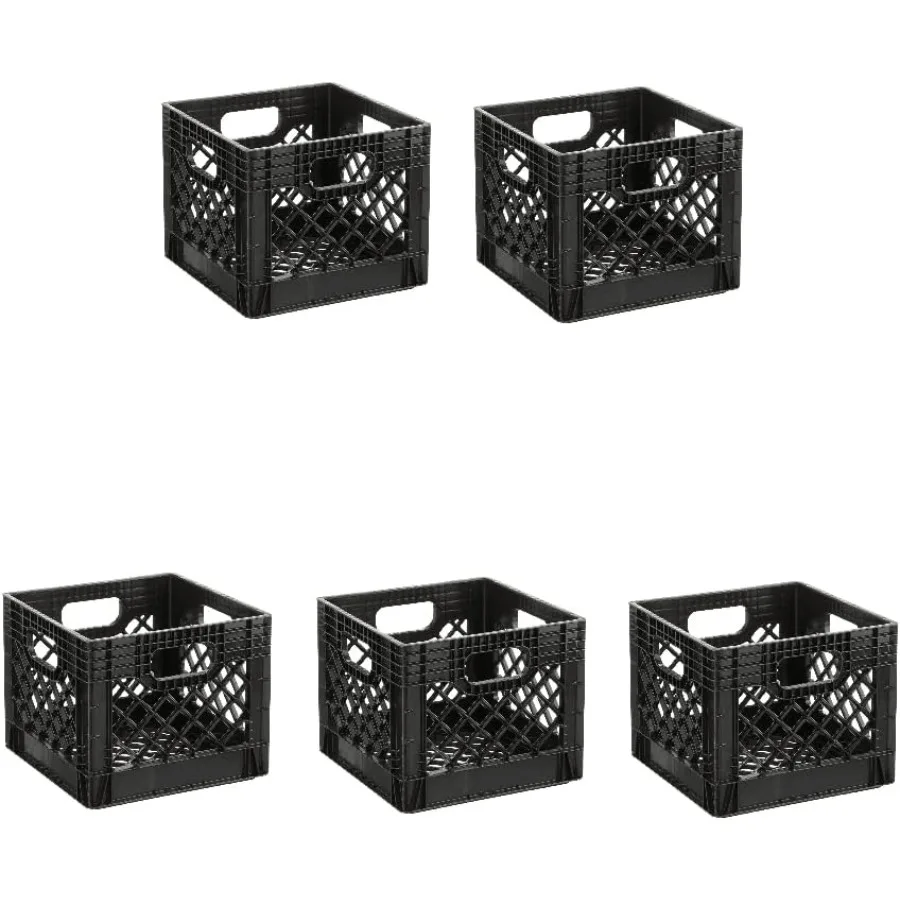 16QT HeavyDuty Plastic Square Milk Crate Black 5 Pack
16QT HeavyDuty Plastic Square Milk Crate Black 5 Pack