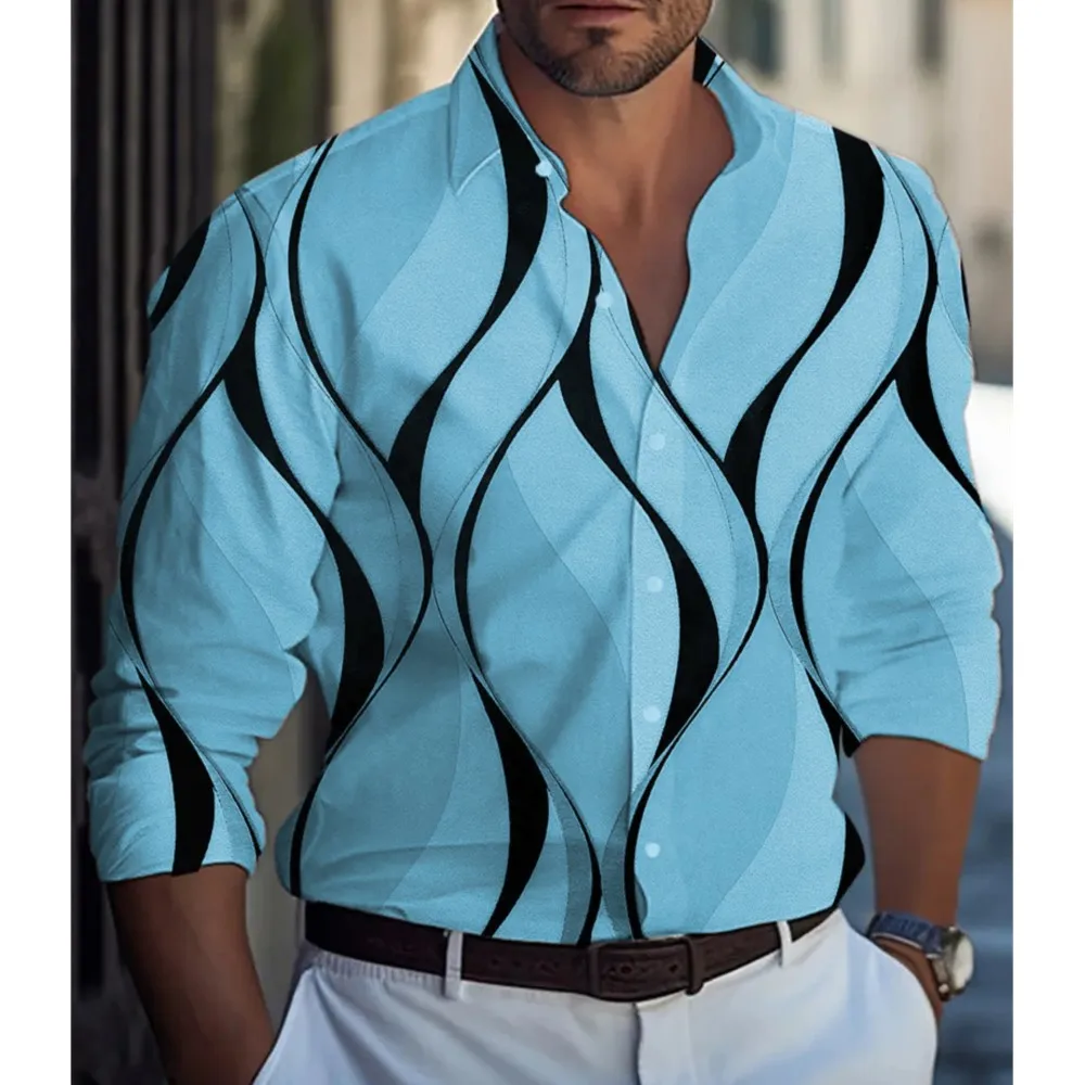 2026 Men's Long Sleeves Shirts Polychrome Striped 3D Clothing Autumn New Men's Long Sleeve Slim Fit Business Tops Casual Shirts
2026 Men's Long Sleeves Shirts Polychrome Striped 3D Clothing Autumn New Men's Long Sleeve Slim Fit Business Tops Casual Shirts