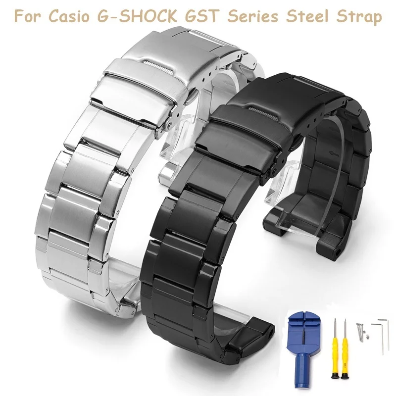 Ремешок для часов из нержавеющей стали 304 для Casio G-Shock GST-S300G GST-S210B GST-S100G Series, браслет с аксессуарами для инструментов
Ремешок для часов из нержавеющей стали 304 для Casio G-Shock GST-S300G GST-S210B GST-S100G Series, браслет с аксессуарами для инструментов