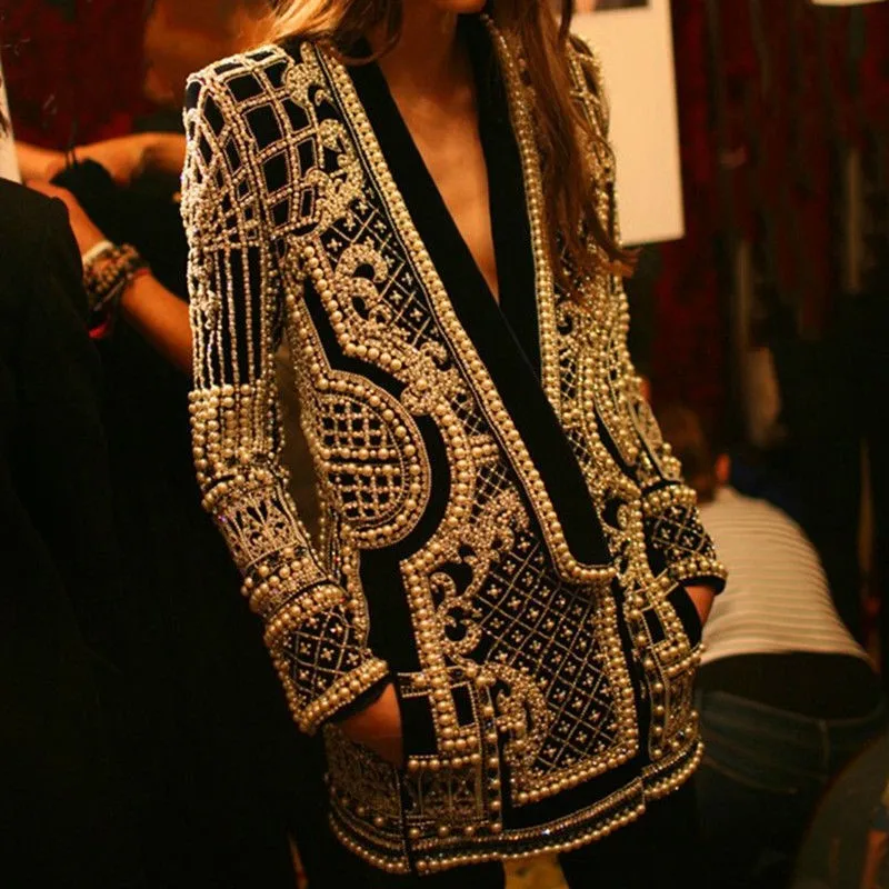 New Fashion Beaded V-neck Blazers for Women Streetwear Trendy High Quality Suit Jacket Coat Outerwear Female Clothing
New Fashion Beaded V-neck Blazers for Women Streetwear Trendy High Quality Suit Jacket Coat Outerwear Female Clothing