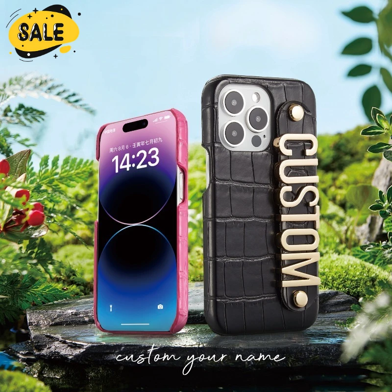 Customized Name Crocodile Texture Phone Case for Iphone15 14 13 12 Pro Max 13 Mini Various Styles Letter Wristband Holding Strap
Customized Name Crocodile Texture Phone Case for Iphone15 14 13 12 Pro Max 13 Mini Various Styles Letter Wristband Holding Strap
