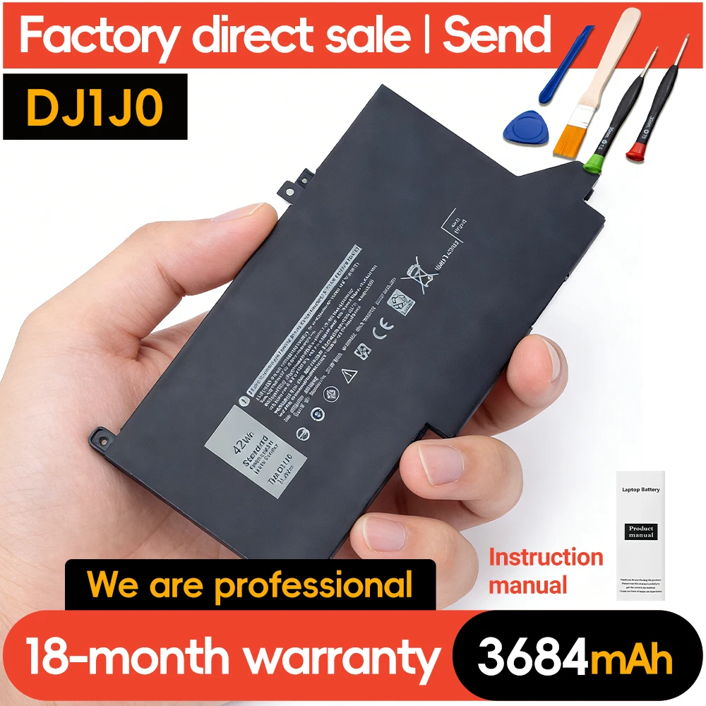 SUOZHAN DJ1J0 42Wh Laptop Battery for Dell Latitude 12 7280 7290 E7280 E7290 13 7380 7390 E7380 E7390 14 7480 7490 E7480 E7490
SUOZHAN DJ1J0 42Wh Laptop Battery for Dell Latitude 12 7280 7290 E7280 E7290 13 7380 7390 E7380 E7390 14 7480 7490 E7480 E7490