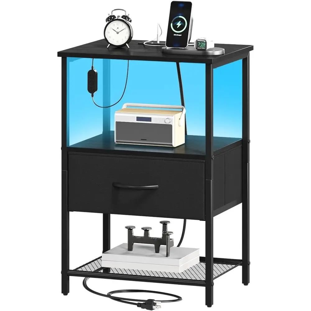 Nightstand Charging Station LED Light Bedroom Bedside Table Dorm Kids Laundry Closet Entryway Hallway Black
Nightstand Charging Station LED Light Bedroom Bedside Table Dorm Kids Laundry Closet Entryway Hallway Black