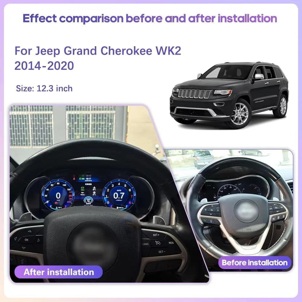 12.3" Digital Instrument Cluster For Jeep Grand Cherokee 2011 2012-2023 LCD Panel Virtual Gauge Speed Meter Screen With Carplay
12.3" Digital Instrument Cluster For Jeep Grand Cherokee 2011 2012-2023 LCD Panel Virtual Gauge Speed Meter Screen With Carplay