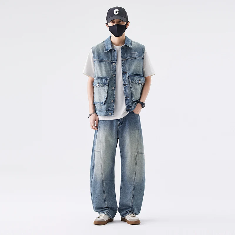 Men's Fashion Streetwear Loose Casual Plus Size Denim Vest Jeans Pants Man Sleeveless Coat Trouser Sets
Men's Fashion Streetwear Loose Casual Plus Size Denim Vest Jeans Pants Man Sleeveless Coat Trouser Sets