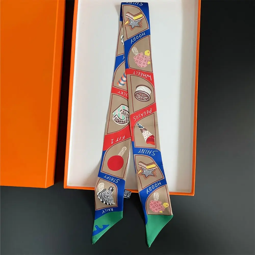 Elegant Bow Ties Long Silk Scarf Ice Cream Floral Plaid Scarf Printed Hair Band Long Ribbon Scarves Female
Elegant Bow Ties Long Silk Scarf Ice Cream Floral Plaid Scarf Printed Hair Band Long Ribbon Scarves Female