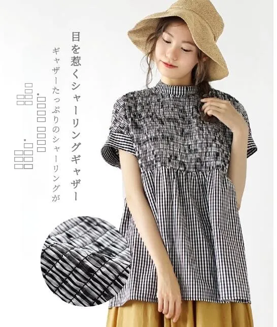 Корейская и японская женская рубашка в клетку с коротким рукавом, свободного кроя, летняя, винтажная, в стиле кукольного топа, с пэчворком и плиссировкой, для повседневной носки
Корейская и японская женская рубашка в клетку с коротким рукавом, свободного кроя, летняя, винтажная, в стиле кукольного топа, с пэчворком и плиссировкой, для повседневной носки