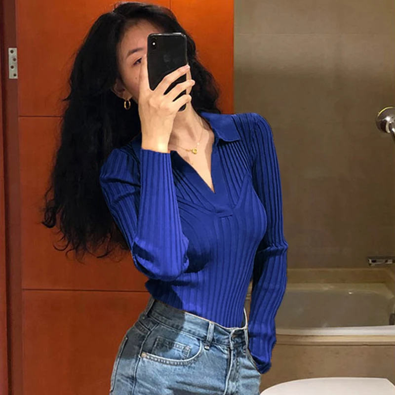 Klein Blue V-Neck Pullover Knitted Base Shirt Women's 2026 Autumn Winter New Style Blue Sweater Inner Wear Top Korean Style
Klein Blue V-Neck Pullover Knitted Base Shirt Women's 2026 Autumn Winter New Style Blue Sweater Inner Wear Top Korean Style