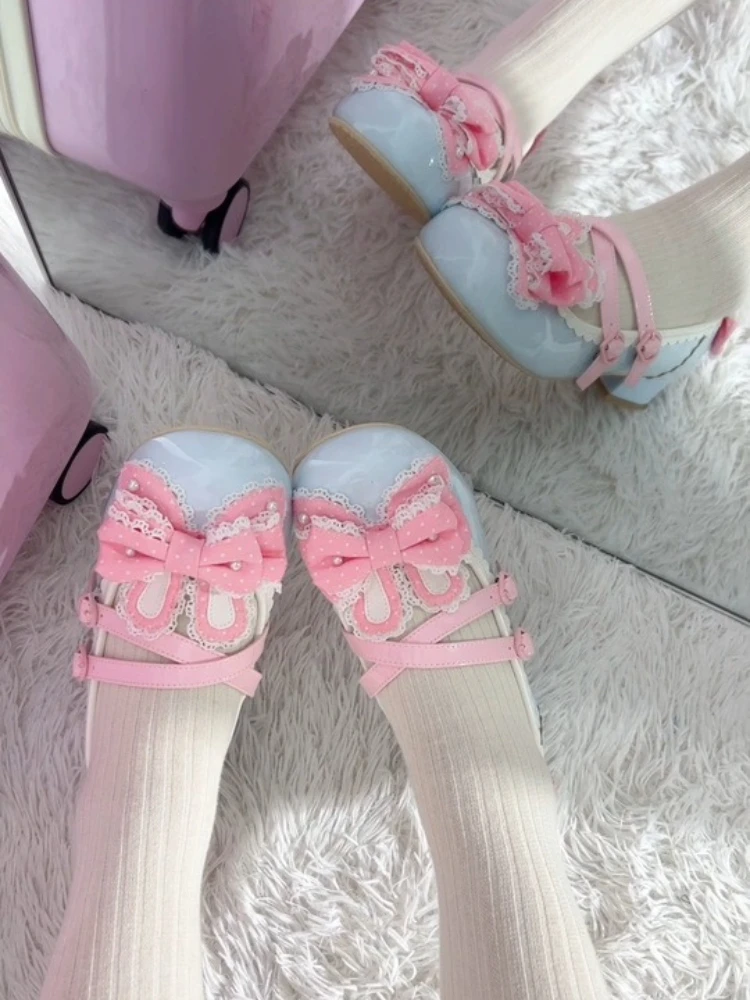 Patent Leather with Bunny Ear Bow Polka Dot Bow Round-Toe Cute Low-Heel Leather Shoes 2026 New Sweet Girls Lolita Womens Shoes
Patent Leather with Bunny Ear Bow Polka Dot Bow Round-Toe Cute Low-Heel Leather Shoes 2026 New Sweet Girls Lolita Womens Shoes